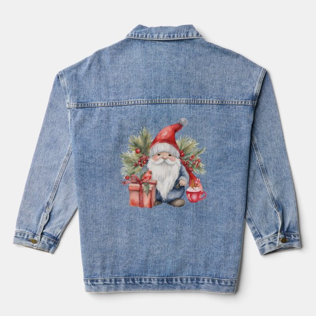 Niedliches Weihnachtsgebirge Jeansjacke (Rückseite)