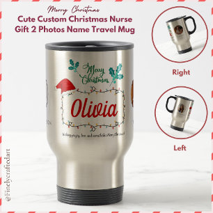 Niedliches Weihnachtsgeschenk 2 Fotos Name Reisebecher