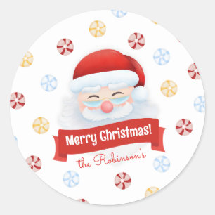 Niedliches Weihnachtsgeschenk des Weihnachtsmanns Runder Aufkleber