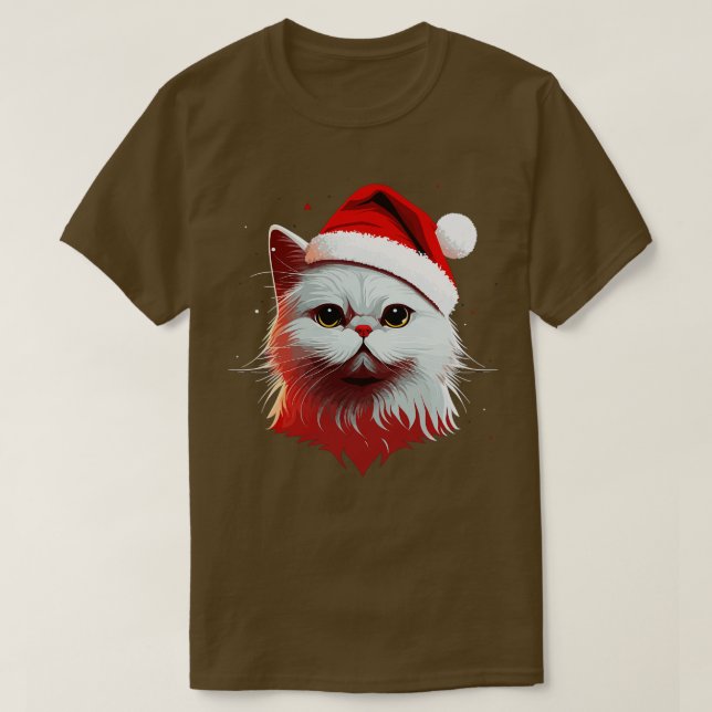 Niedliches Weihnachtsgeschenk Funny Cat Weihnachte T-Shirt (Design vorne)