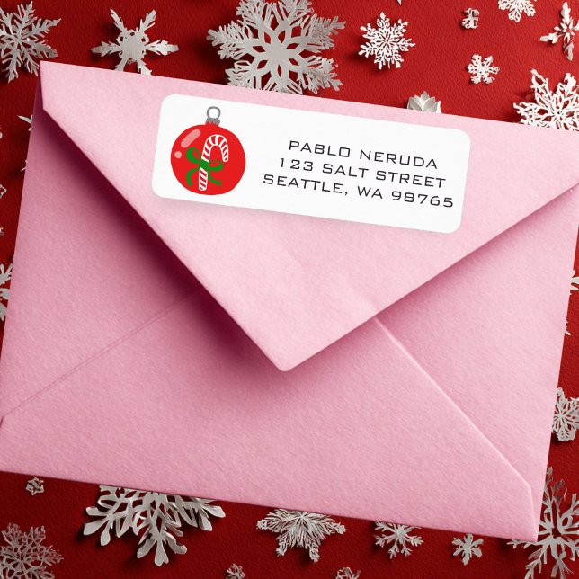 Niedliches Weihnachtsgeschmack Candycane CUSTOM Ma (Cute Xmas Ornament Pink Candy canes Holiday Christmas  CUSTOM Mailing Label
)