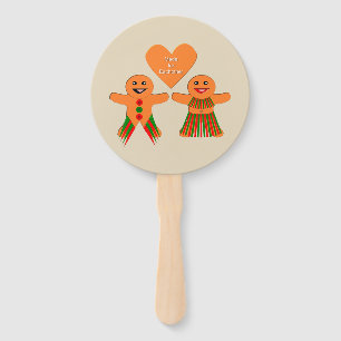 Niedliches Weihnachtsgingerbrot Couple Custom Fächer