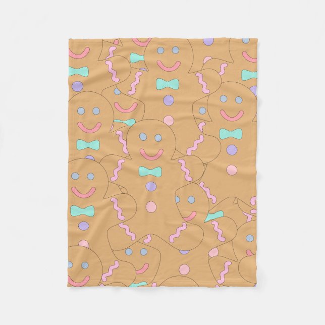 Niedliches Weihnachtsgingerbrot Menschenmuster Fleecedecke (Vorderseite)