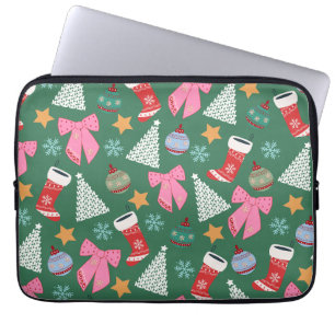 Niedliches Weihnachtsgrün Laptopschutzhülle