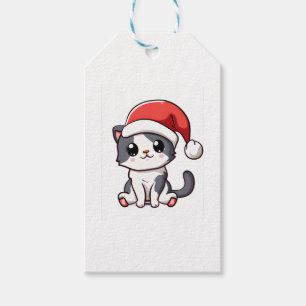 Niedliches Weihnachtskätzchen mit Weihnachtsmannmü Geschenkanhänger