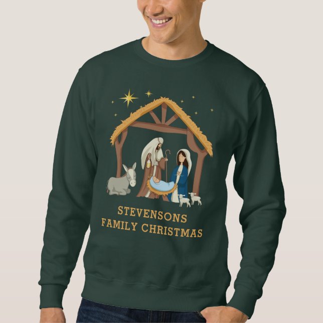 Niedliches Weihnachtskind in der Familie Sweatshirt (Vorderseite)