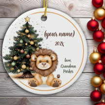 Niedliches Weihnachtskind Lion Personalisiert Kids