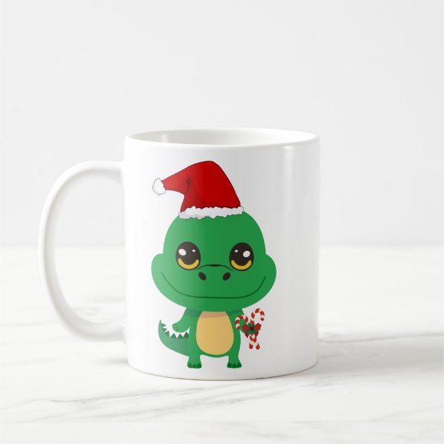 Niedliches Weihnachtskrokodil Kaffeetasse (Links)