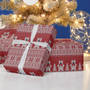 Niedliches Weihnachtskuhpapier Geschenkpapier