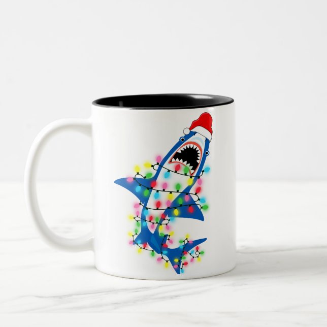 Niedliches Weihnachtslicht Zweifarbige Tasse (Links)