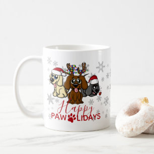 Niedliches Weihnachtslied Hunde Weihnachtsmannmüt Kaffeetasse