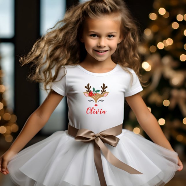 Niedliches Weihnachtsmädchen Baby T-shirt (Von Creator hochgeladen)