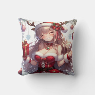 Niedliches Weihnachtsmädchen Kissen