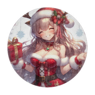 Niedliches Weihnachtsmädchen Schneidebrett