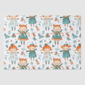 Niedliches Weihnachtsmädchen Seidenpapier