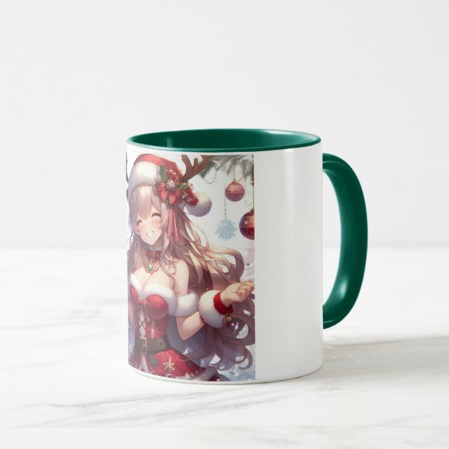 Niedliches Weihnachtsmädchen Tasse (VorderseiteRechts)