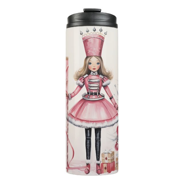 Niedliches Weihnachtsmädchen Thermosbecher (Vorderseite)