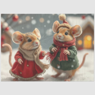 Niedliches Weihnachtsmauszettel Seidenpapier