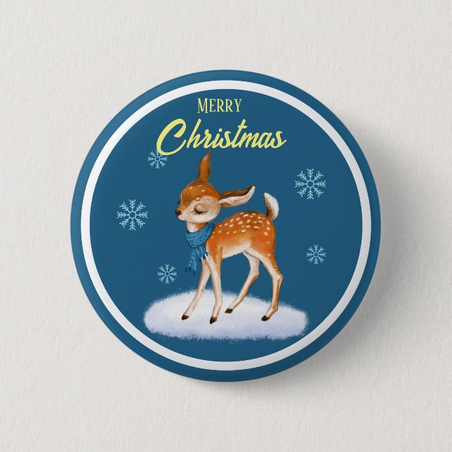 Niedliches Weihnachtsmotiv Button (Vorderseite)