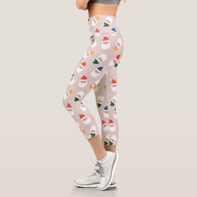 Niedliches Weihnachtsmuster Capri Leggings (Links)