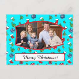 Niedliches Weihnachtsmuster Familie Foto Postkarte