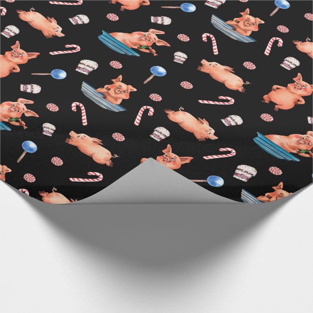 Niedliches Weihnachtsmuster Geschenkpapier (Ecke)