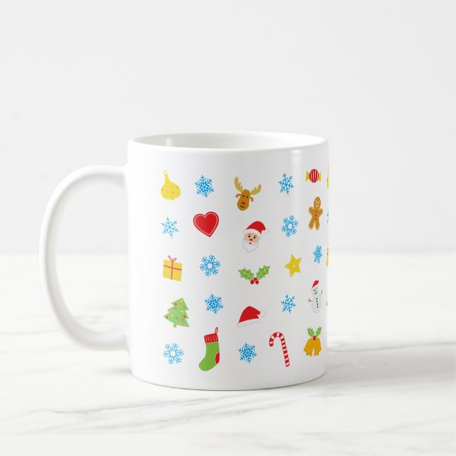 Niedliches Weihnachtsmuster Kaffeetasse (Links)