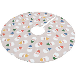 Niedliches Weihnachtsmuster Polyester Weihnachtsbaumdecke