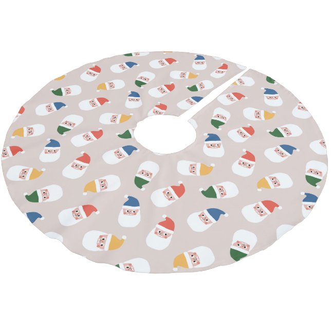 Niedliches Weihnachtsmuster Polyester Weihnachtsbaumdecke (Schrägansicht)