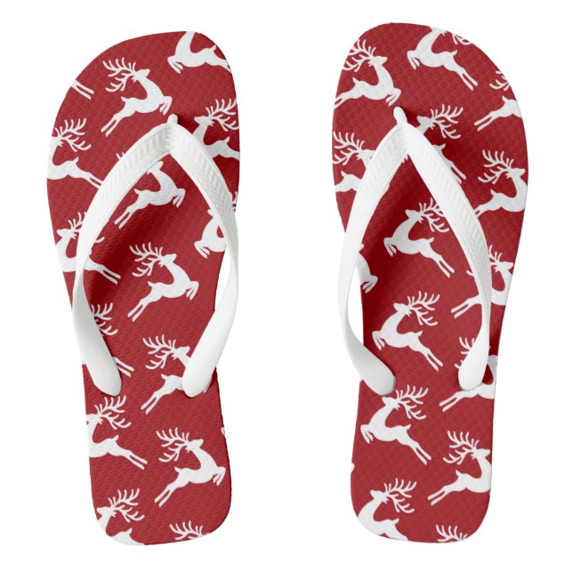 Niedliches Weihnachtsmuster Rot Flip Flops (Fußbett)