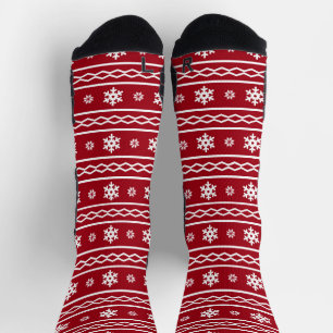 Niedliches Weihnachtsmuster Rot Socken
