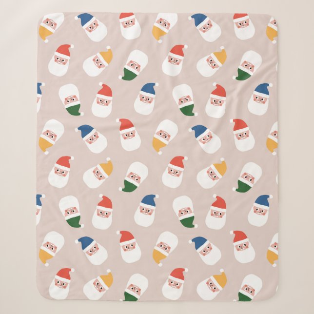 Niedliches Weihnachtsmuster Sherpadecke (Vorderseite)