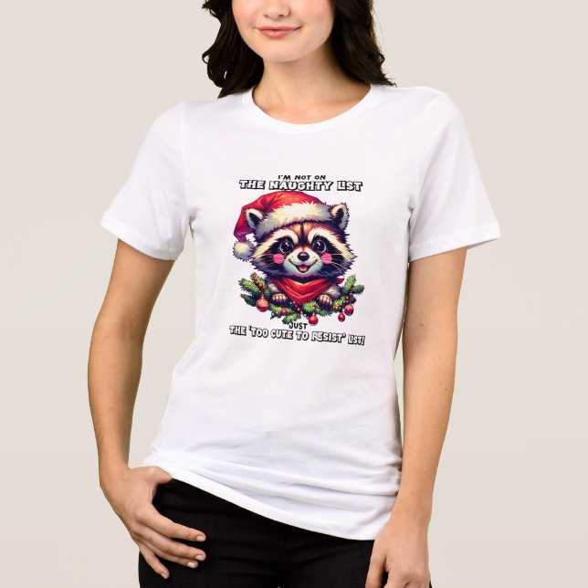 Niedliches Weihnachtsracoon-Shirt für Urlaubsspass Tri-Blend Shirt (Vorderseite)