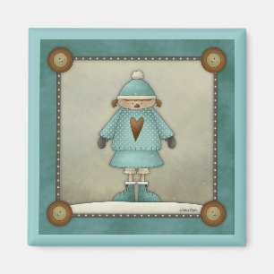 Niedliches Weihnachtsschneekid Magnet