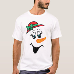 Niedliches Weihnachtsschneemännchen Snowman Face K T-Shirt