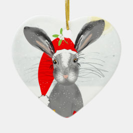 Niedliches Weihnachtssommer Bunny Rabbit Keramikornament