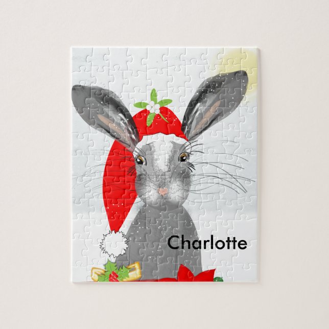 Niedliches Weihnachtssommer Bunny Rabbit Puzzle (Vertikal)
