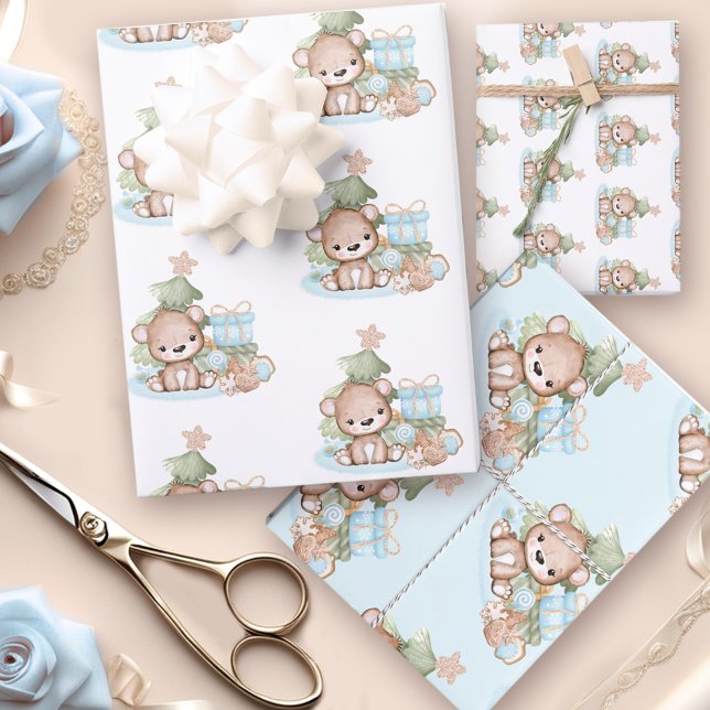 Niedliches Weihnachtswrackpapier Geschenkpapier Set (Cute Baby Christmas Wrapping Paper)