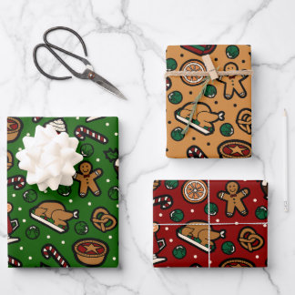 Niedliches Weihnachtswrapping Papier Set 3