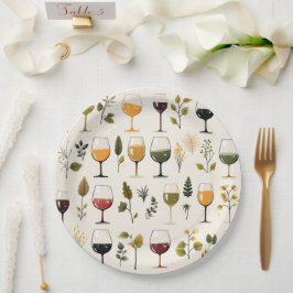 Niedliches Weinbecher Pappteller