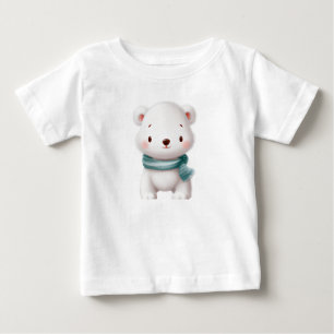 Niedliches Weiß Bär Säugling T-Shirt, Winter Baby  T-shirt