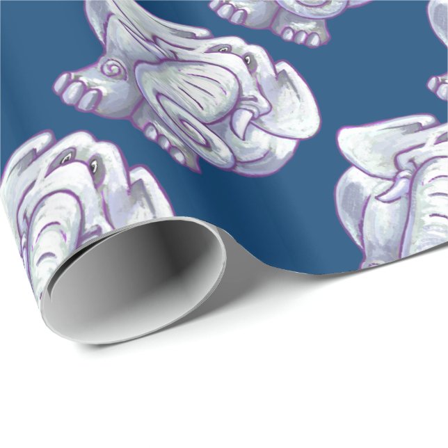 Niedliches weißer Elefant-Geschenk Geschenkpapier (Rolleneckpunkt)