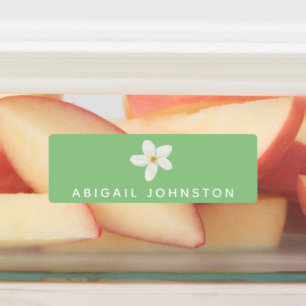 Niedliches Weißes Blumenfutter Etiketten