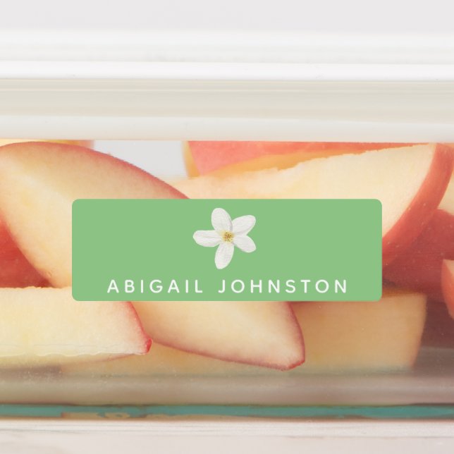 Niedliches Weißes Blumenfutter Etiketten (Befestigt)