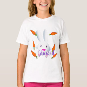 Niedliches Weißes Bunny & Carrots T-Shirt