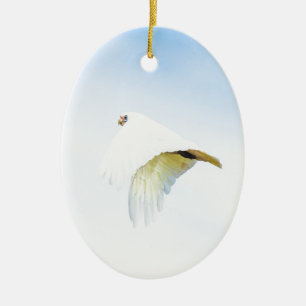 Niedliches weißes Cockatoo auf dem Flug Australien Keramik Ornament