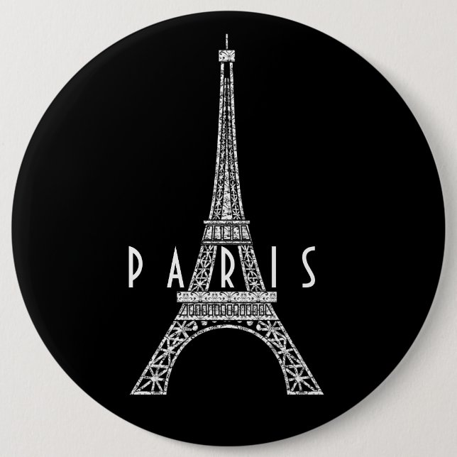 Niedliches weißes Frankreich - Eiffelturm Button (Vorderseite)