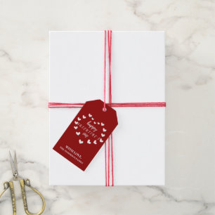 Niedliches weißes Herz - Frohes Valentinstag Geschenkanhänger