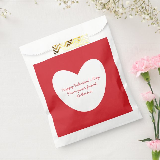 Niedliches, weißes Herz Valentinstag Klassenzimmer Geschenktütchen (Versiegelt)