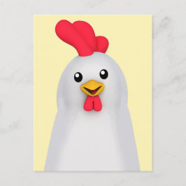 Niedliches Weißes Huhn/Weiße Röhre Postkarte